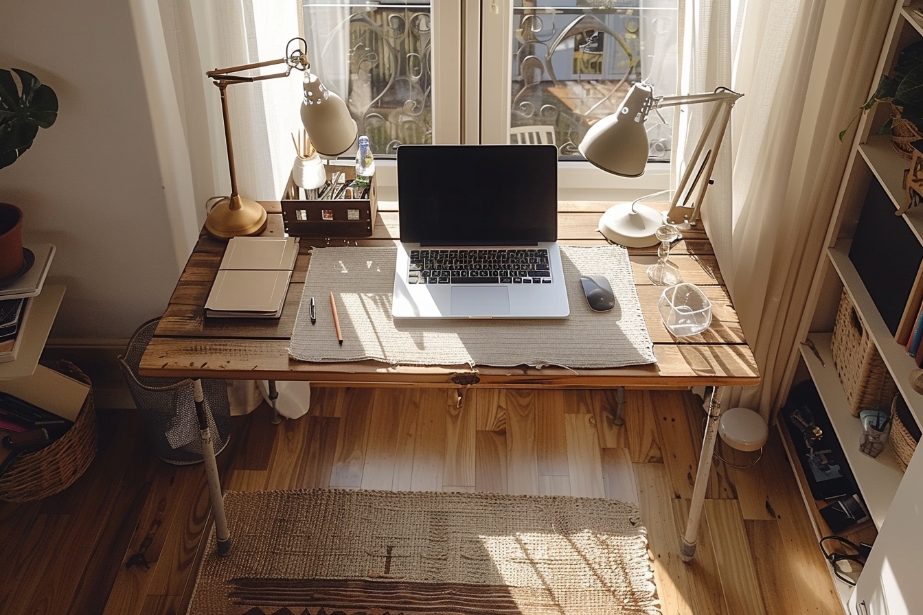 Aménagement d'un coin bureau fonctionnel dans un petit appartement à Hyères