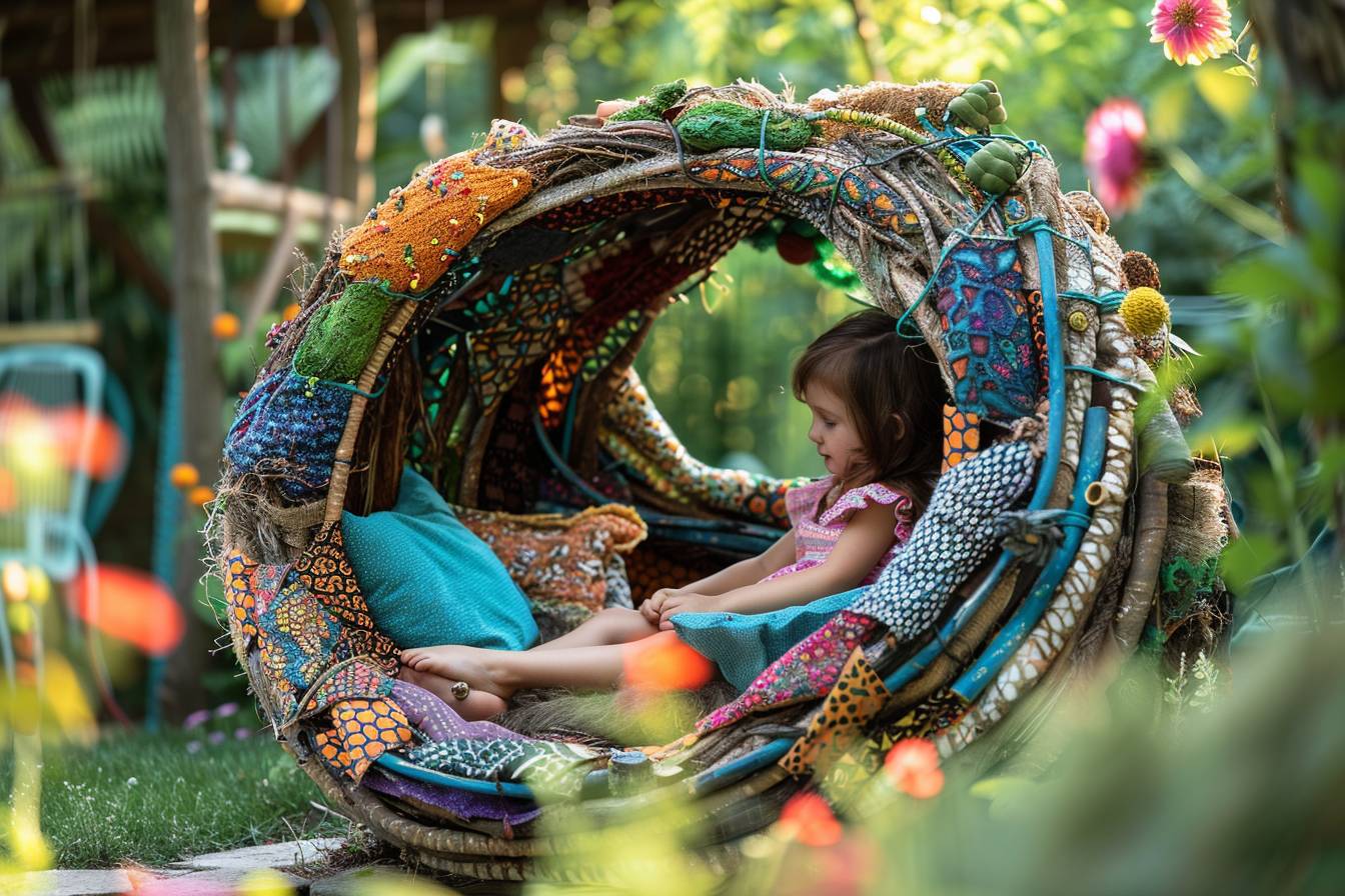 Chambre d'enfant éco-responsable décorée avec créativité en utilisant des matériaux recyclés